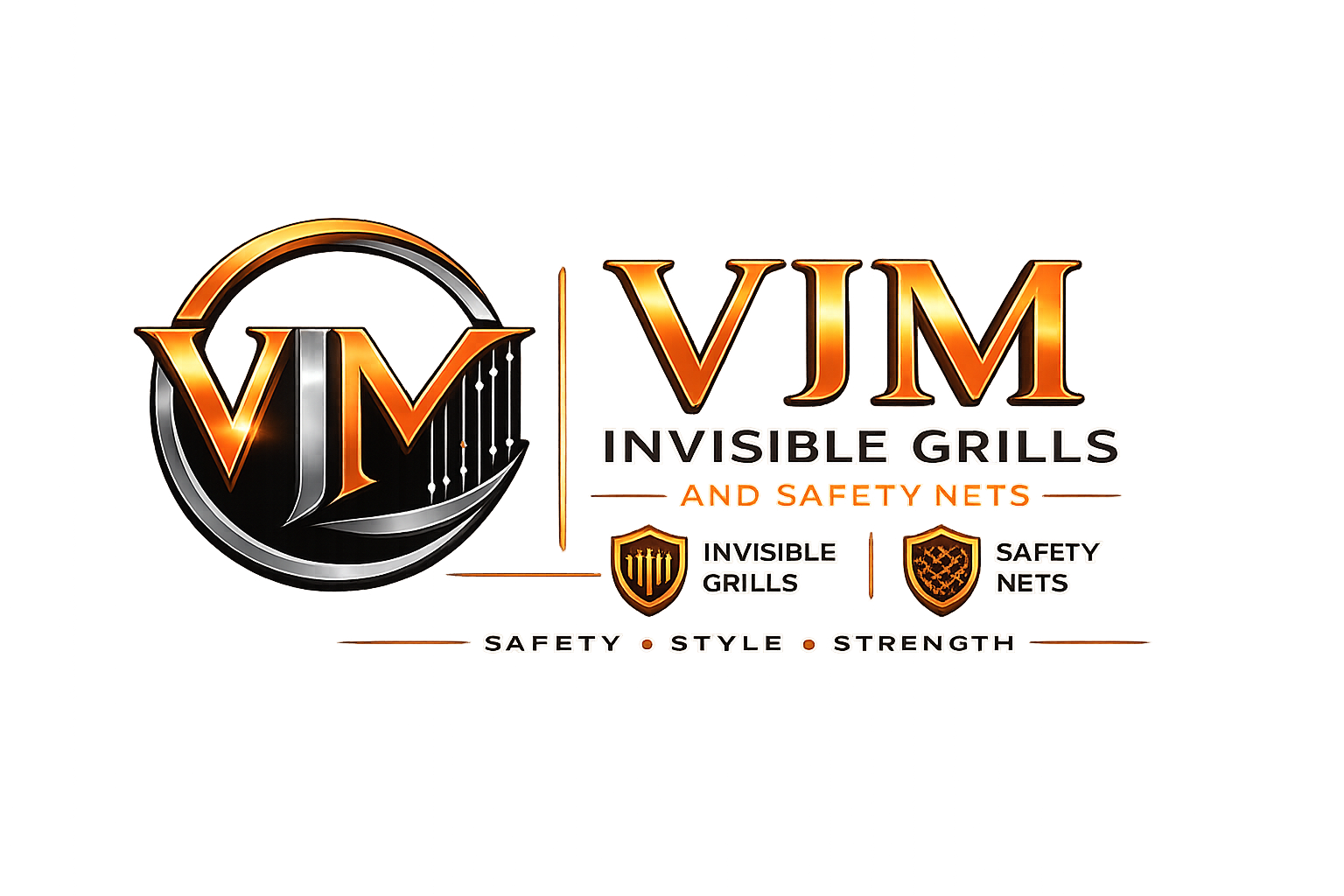VJM Invisible Grills and Safety Nets Logo