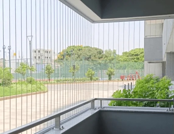 Invisible grill villa balcony installation Chennai