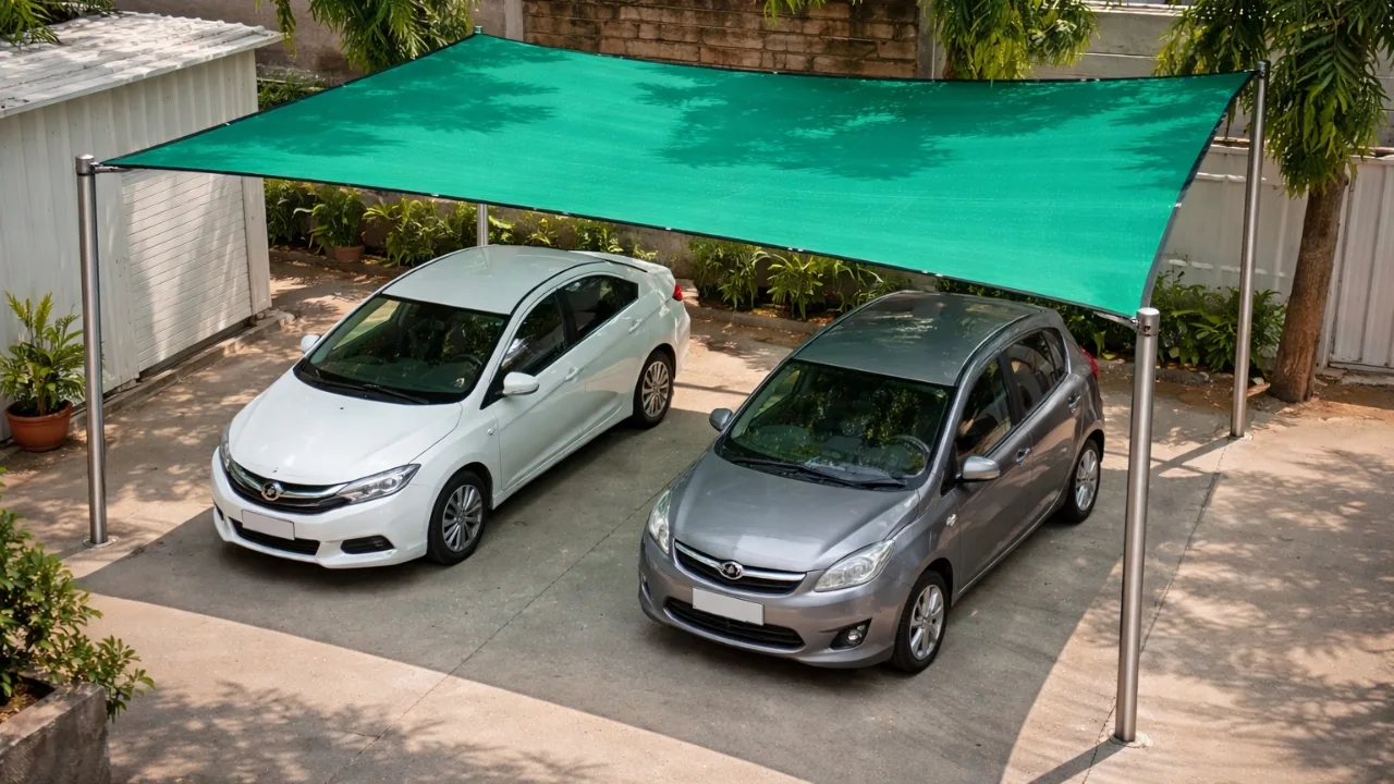 Shade net car parking installation Chennai