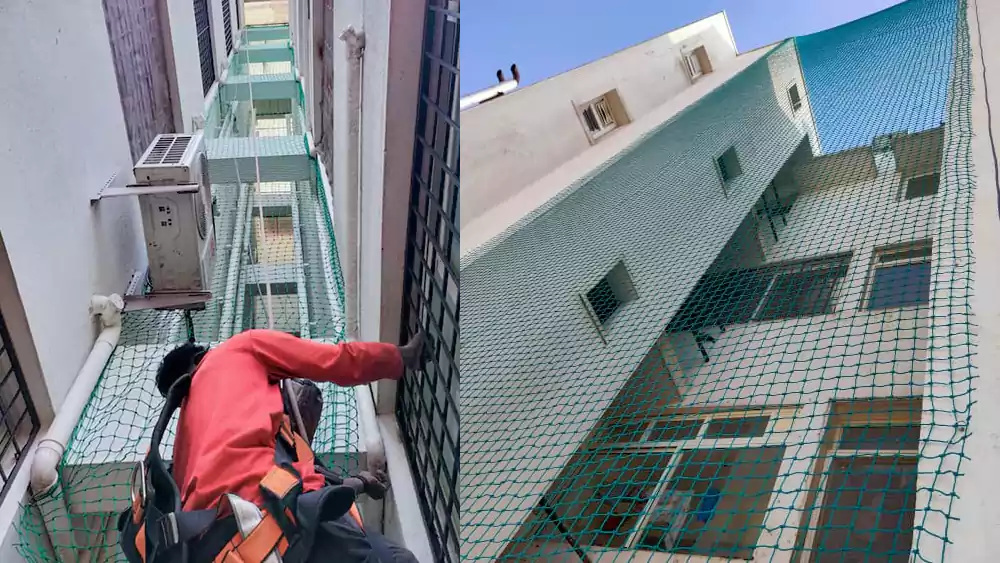 Duct area safety net installation apartment Chennai