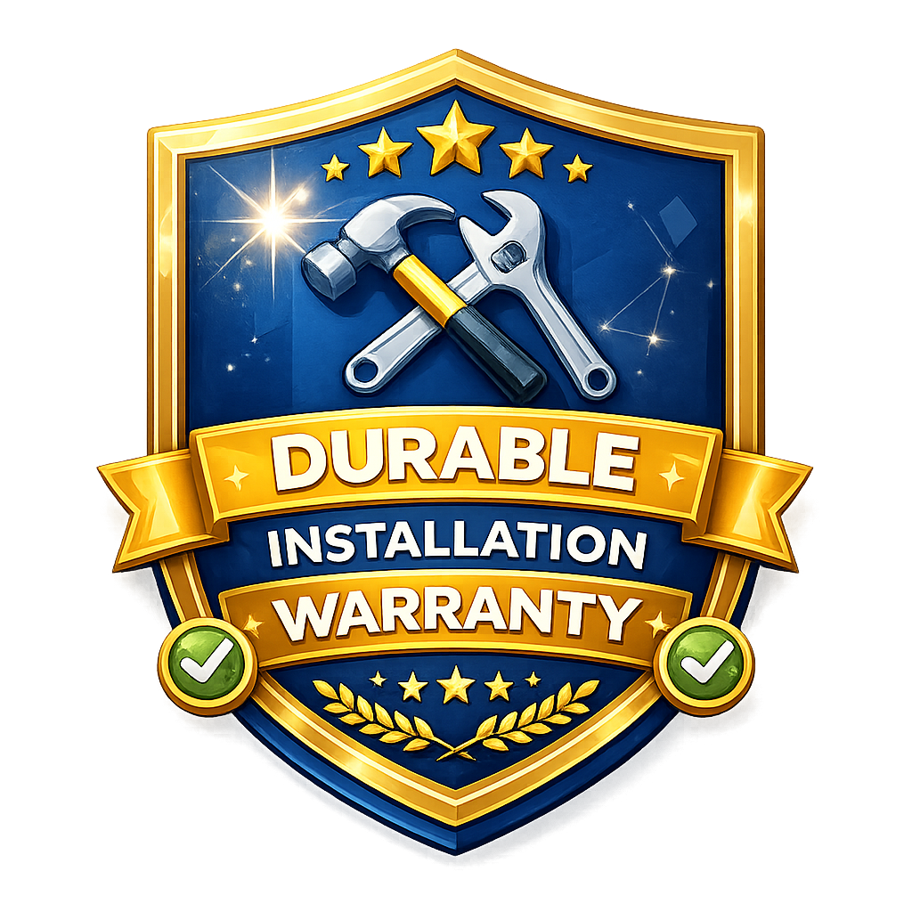 Durable installation with warranty