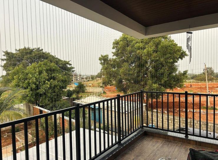 Invisible grill installation on apartment balcony Chennai